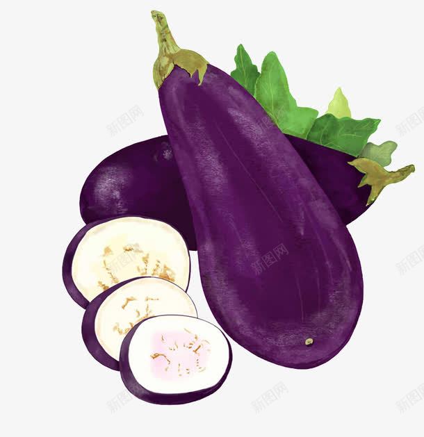 手绘茄子png免抠素材_新图网 https://ixintu.com 紫色 茄子 食材 食物