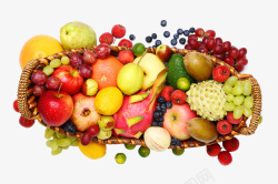 水果鲜花篮子水果组合篮子高清图片