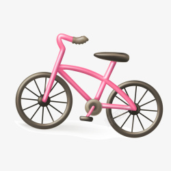 粉色自行车矢量图素材