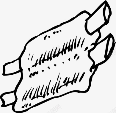 手绘白色肋骨牛排矢量图图标图标