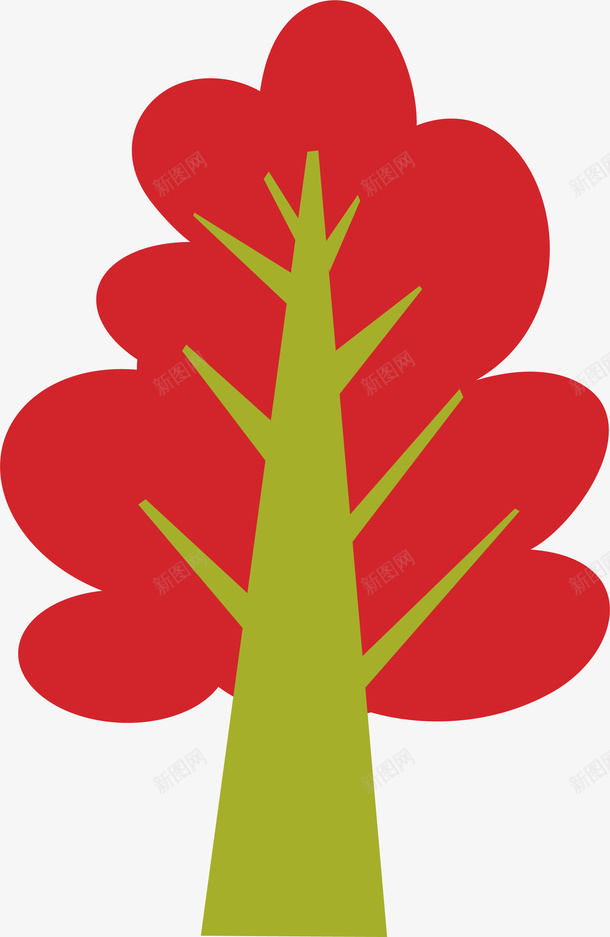 简易红色小树png免抠素材_新图网 https://ixintu.com 元素 小树 树 植物