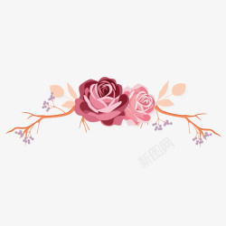 古典玫瑰花欧式花纹分割线免费下素材