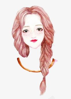 彩铅女孩素材