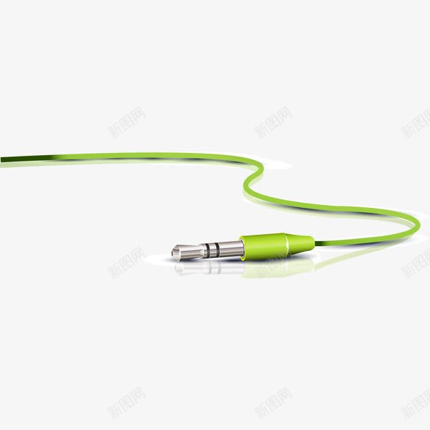 绿色耳机线png免抠素材_新图网 https://ixintu.com 线条 绿色 耳机