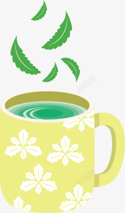 清香可口的绿茶矢量图素材
