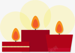 卡通手绘红色圣诞装饰蜡烛素材