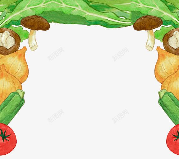 手绘蔬菜蘑菇蒜头png免抠素材_新图网 https://ixintu.com 卡通蘑菇 手绘青瓜 红色番茄 绿色蔬菜