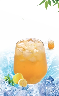 冰块上的果汁背景矢量图背景