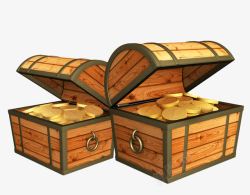 古代木箱手绘木宝箱高清图片