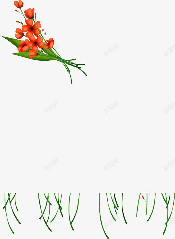 红色卡通花朵花束png免抠素材_新图网 https://ixintu.com 卡通 红色 花朵 花束