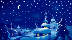 童趣雪景矢量图高清图片