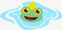 青蛙水塘童话矢量图素材