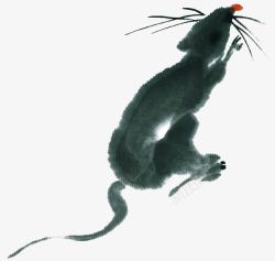 黑色老鼠黑色水墨画老鼠高清图片