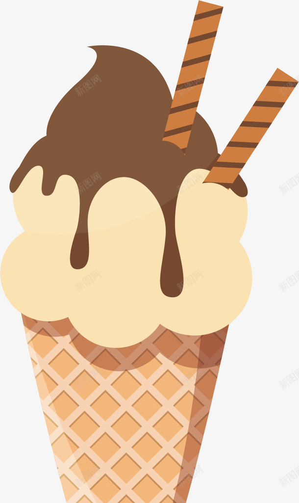 巧克力甜筒冰淇淋矢量图ai免抠素材_新图网 https://ixintu.com 冰淇淋 创意 卡通 商务 巧克力 手绘 甜筒 矢量图 简约 融化甜筒