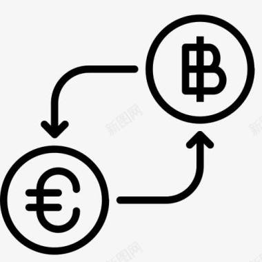 比特币转换货币欧元金融钱以转换图标图标