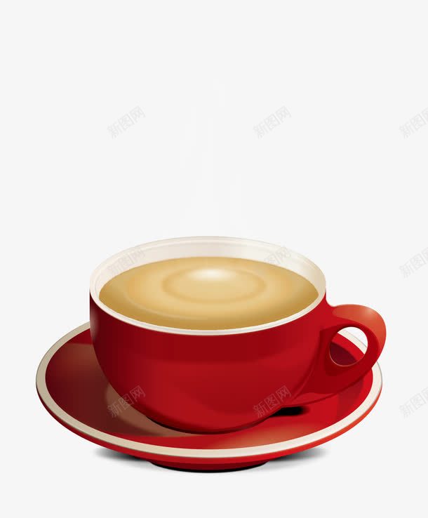 咖啡杯png免抠素材_新图网 https://ixintu.com 咖啡杯 手绘 红色