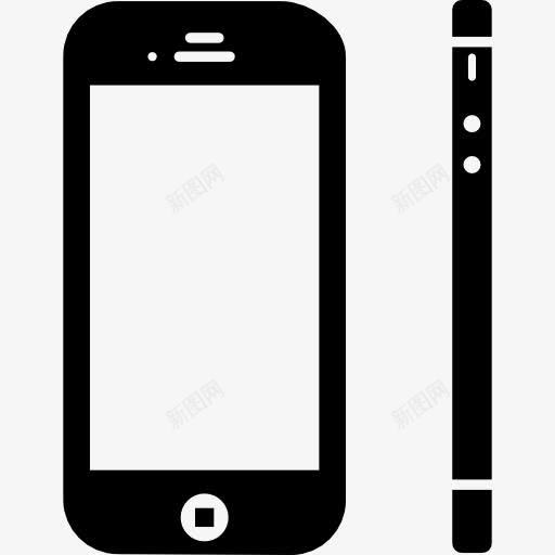 手机从正面和侧面视图图标png_新图网 https://ixintu.com 侧面 工具和用具 手机 手机套 正面