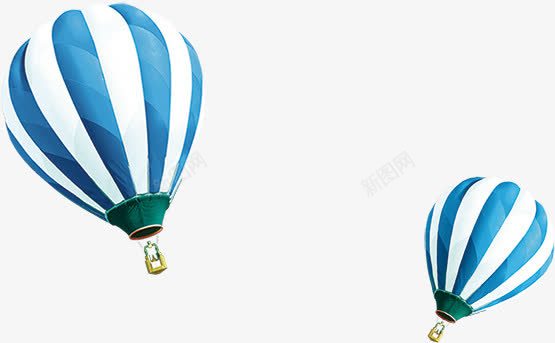 蓝白相间热气球png免抠素材_新图网 https://ixintu.com 卡通 可爱 热气球 蓝白 装饰 装饰素材