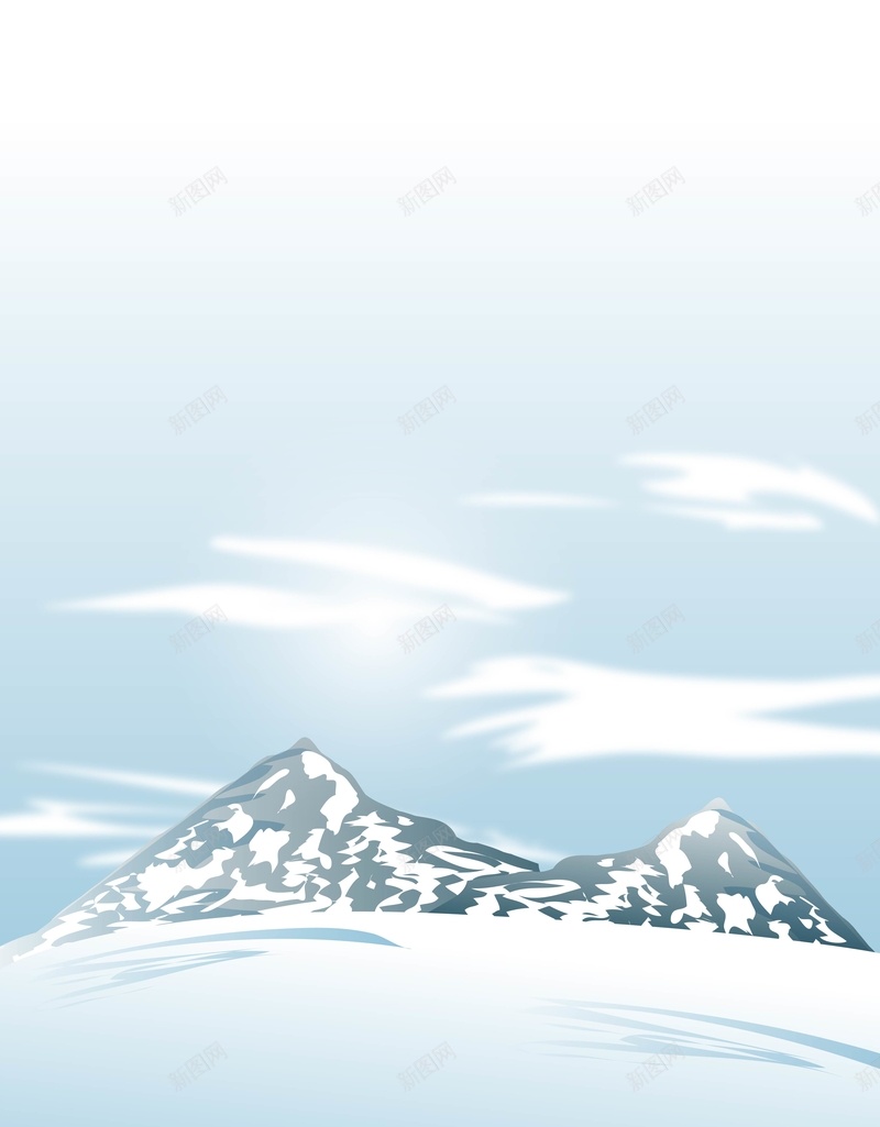 矢量卡通文艺冬季雪山背景ai设计背景_新图网 https://ixintu.com 云雾 冬季 卡通 手绘 文艺 海报 淡色 矢量 童趣 背景 蓝色 雪山 矢量图