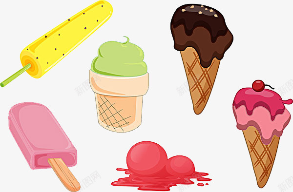 多种类冰淇淋psd免抠素材_新图网 https://ixintu.com 免抠 冰淇淋 卡通 多种类