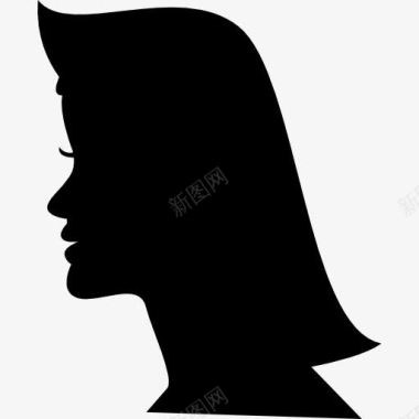女人的头发的形状从侧面图标图标