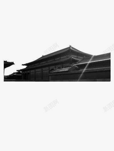 中国风建筑png免抠素材_新图网 https://ixintu.com 古典 建筑物 黑白