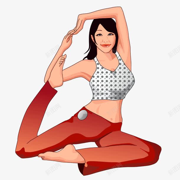 手绘瑜伽女孩png免抠素材_新图网 https://ixintu.com 健身 减肥 瑜伽 瑜伽女 肌肉女 锻炼