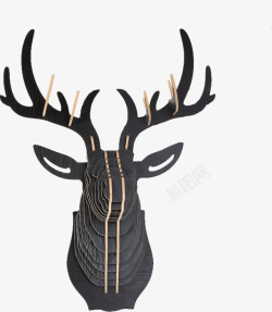 黑色的鹿头卡通手绘黑色的鹿头高清图片