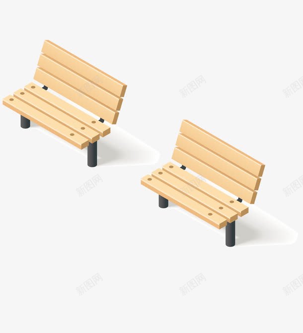 木质手绘公园椅子png免抠素材_新图网 https://ixintu.com 木头椅子 板凳 椅子 矢量椅子