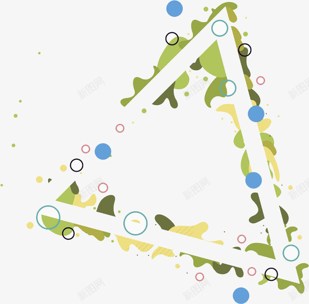 创意三角形png免抠素材_新图网 https://ixintu.com 三角形 不规则图形 几何图形 卡通 彩色 手绘 水墨 绿色