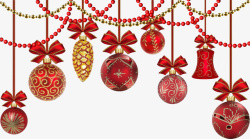 喜庆吊球圣诞节节日红色装饰高清图片