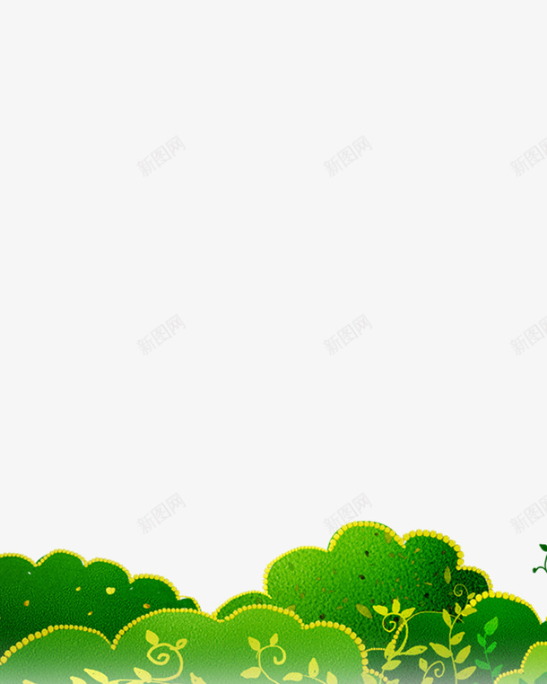 手绘树林图psd设计背景_新图网 https://ixintu.com 手绘素材 树林 绿色元素