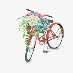 自行车和花素材