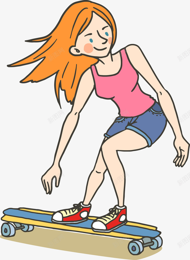 创意玩滑板的女子矢量图ai免抠素材_新图网 https://ixintu.com 创意玩滑板的女子 玩滑板的女子 玩滑板的女子矢量 矢量玩滑板的女子 矢量图