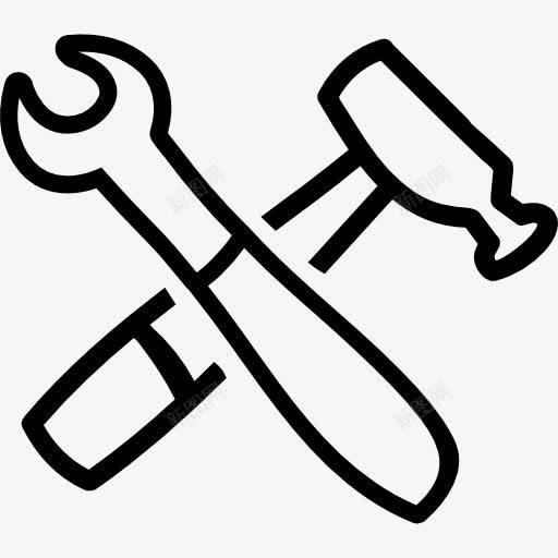 工具手绘轮廓配置界面符号图标png_新图网 https://ixintu.com 大纲 工具 手绘 扳手 界面 符号 配置 锤