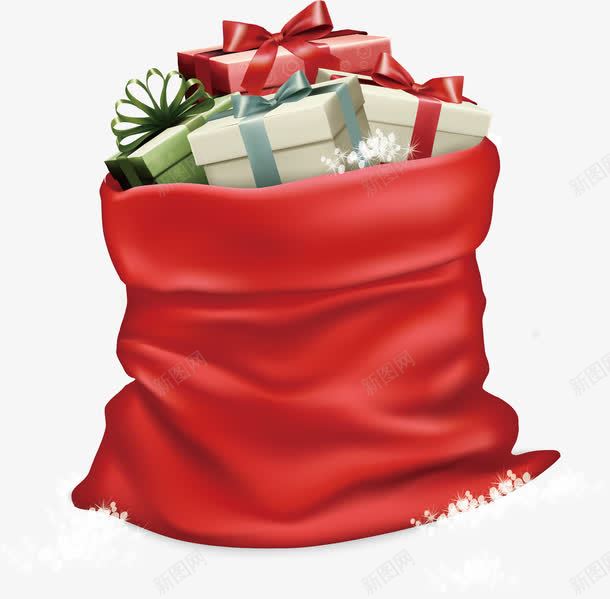 圣诞节红色礼物袋png免抠素材_新图网 https://ixintu.com 圣诞礼物 圣诞节 矢量png 礼物堆 精美礼物 红色礼物袋
