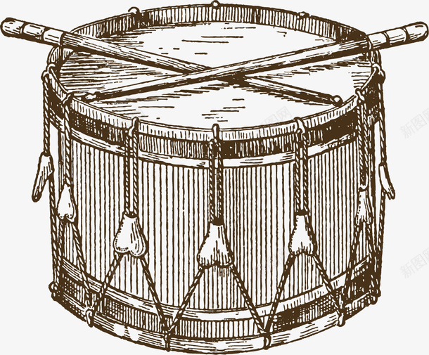 手绘手敲鼓png免抠素材_新图网 https://ixintu.com 乐器 手敲鼓 矢量鼓 装饰图 装饰画 鼓