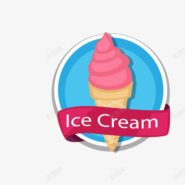 红蓝色冰淇淋标签矢量图ai免抠素材_新图网 https://ixintu.com 冰淇淋 冰淇淋标签 标签 红色 蓝色 蓝色标签 矢量图