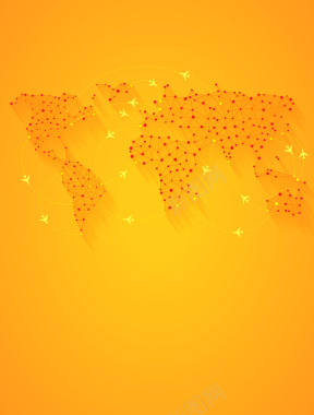 矢量橙色立体世界地图商业背景背景