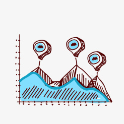 ppt材料手绘素描PPT数据统计图表图标高清图片