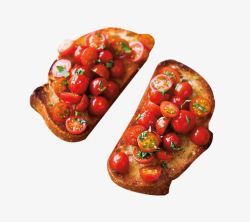 烤面包片番茄面包片高清图片