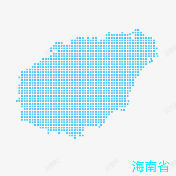 海南省地图psd免抠素材_新图网 https://ixintu.com 地图 矢量地图 蓝色 装饰 装饰画