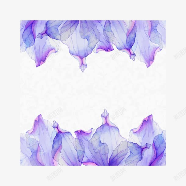 紫色花瓣边框png免抠素材_新图网 https://ixintu.com 花瓣 边框