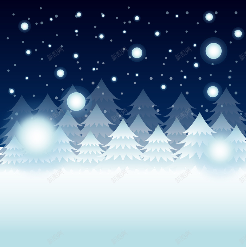 圣诞夜雪景背景矢量图ai设计背景_新图网 https://ixintu.com 卡通 圣诞夜 开心 手绘 童趣 背景 雪景 雪花 矢量图