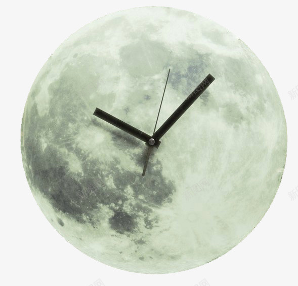 月球时钟png免抠素材_新图网 https://ixintu.com 时钟 时间 月球 钟表