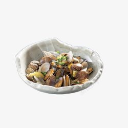 白色盘子里的花甲素材