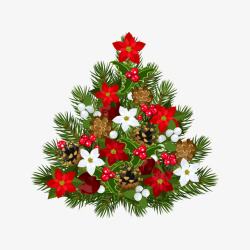 花卉装饰圣诞树素材