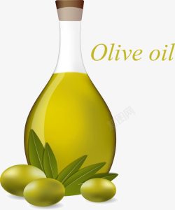 卡通绿色橄榄油素材