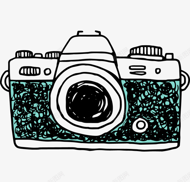 手绘卡通相机插画图标