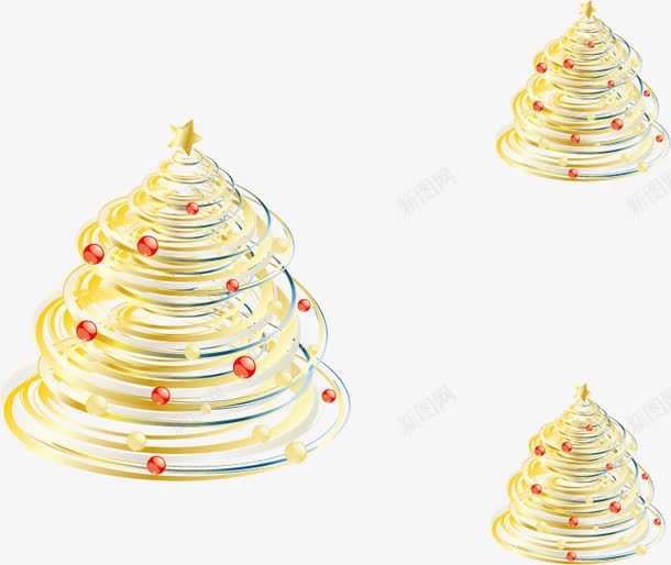 金色圣诞树png免抠素材_新图网 https://ixintu.com 圣诞树 圣诞素材 金色